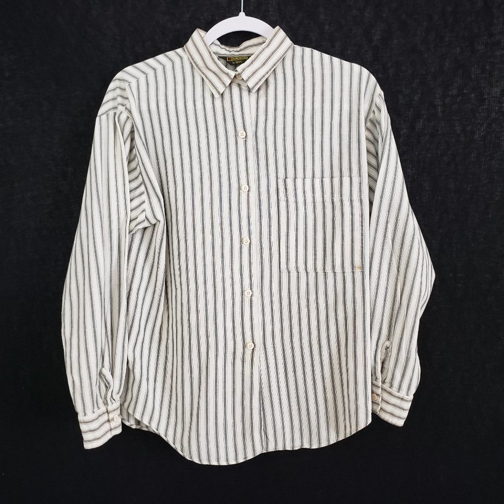 Advance by Try 1 Womans M Long Sleeve Gray Stripe